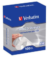 Verbatim CD Sleeves (Paper) 100pk (49976)